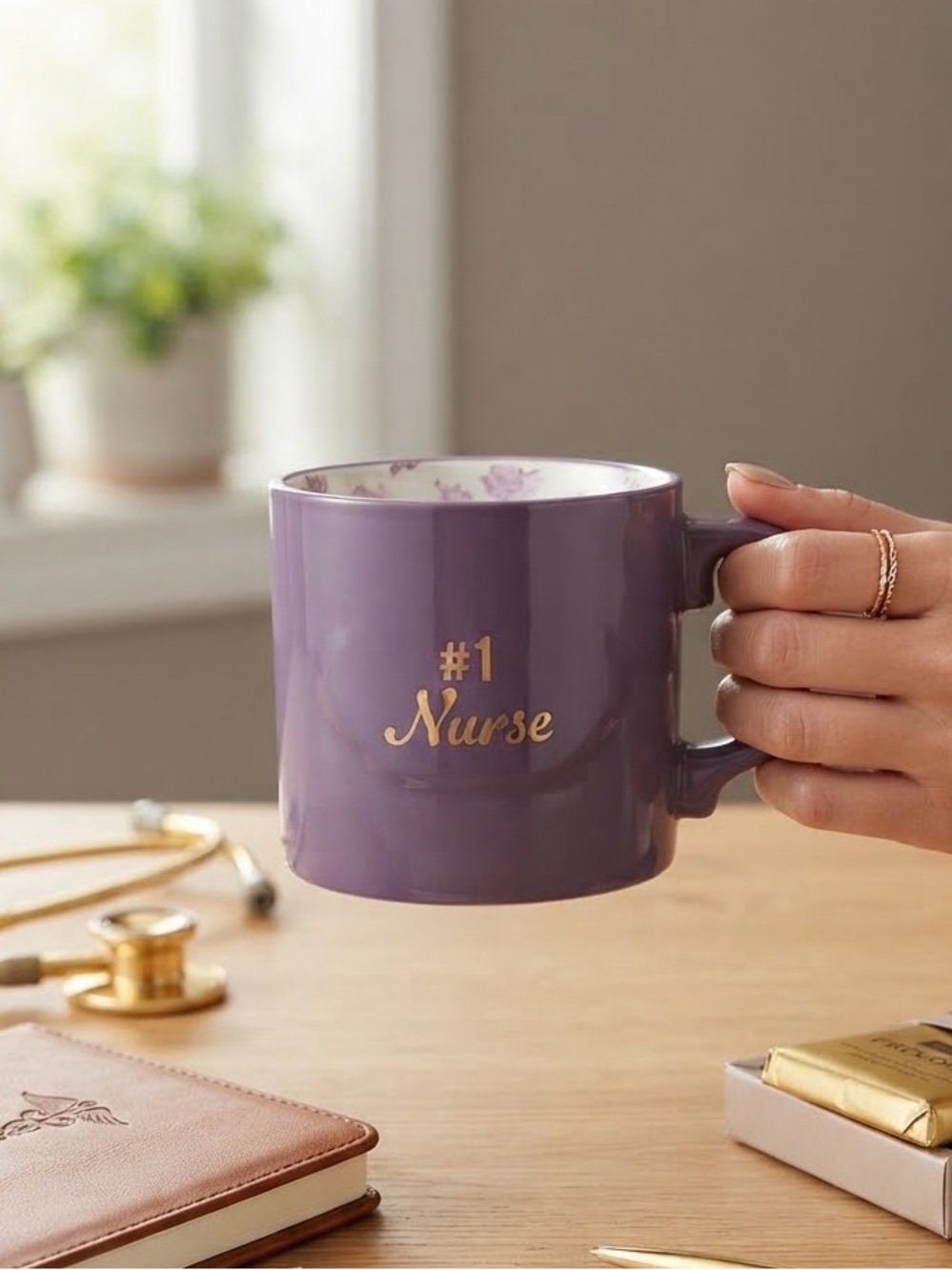 #1 Nurse Purple Ceramic Mug - Gift for Nurses